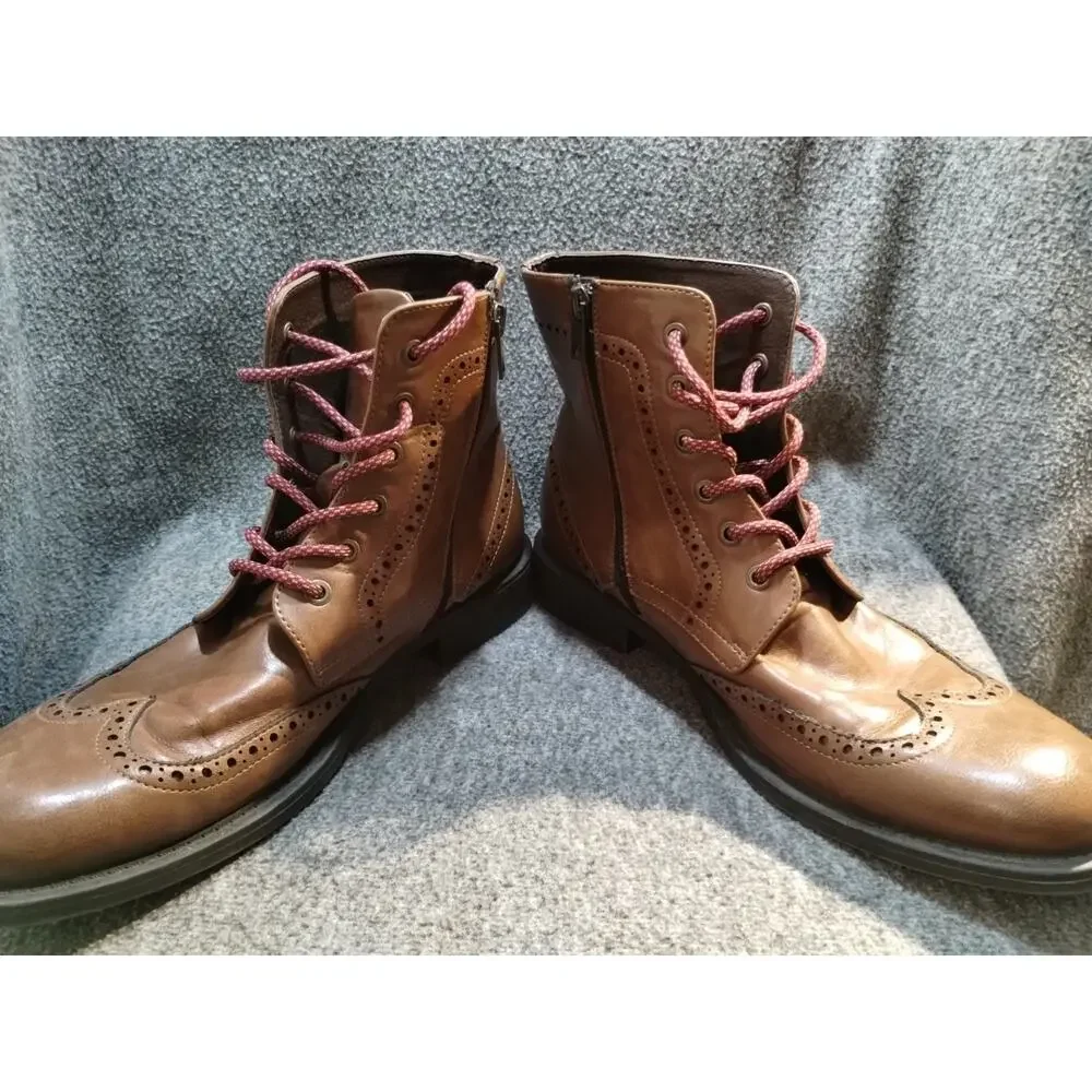 Unlisted Cole Productions Men’s Boots Blind Sided Brown Zip up Size 9 Wingtip